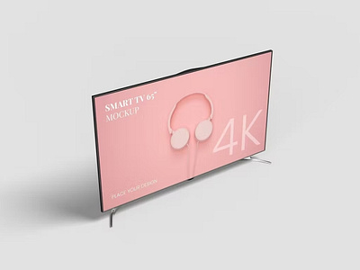 Free Smart TV Mockup abstract clean design device devices display mockup monitor presentation realistic simple theme tv tv design tv mockup ui ux web webpage website