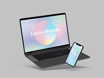 Laptop And Smartphone Mockup abstract app app store apple application clean device display ios laptop mockup macbook macbook mockup mockup presentation realistic screen simple theme ui ux