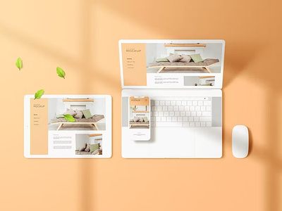 Multi Devices Screen Mockup abstract clean device devices display laptop mac mockup multi devices phone phone mockup presentation realistic simple smartphone theme ui web webpage website