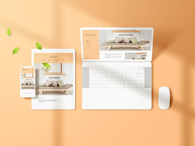 Multi Devices Screen Mockup abstract clean device devices display laptop mac macbook mockup multi devices phone phone mockup presentation realistic simple smartphone theme web webpage website