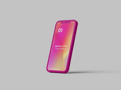 Free Phone 12 Pro Clay Mockup abstract clay clean design device display iphone iphone 12 iphone 12 pro mockup phone phone 12 phone mockup presentation realistic simple smartphone theme ui ux