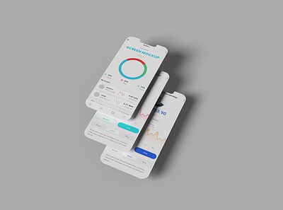 Free Floating Smartphone Screen Mockup abstract clean design device display floating graphic design mockup phone phone mockup presentation realistic simple smartphone theme ui ux web webpage website