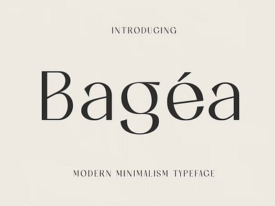 Bagea Modern Minimalism Font