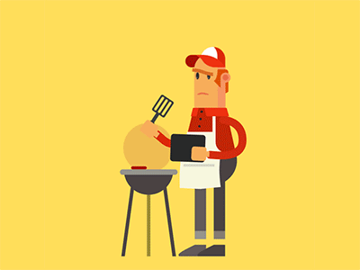 Anim barbecue animation 2d illustration