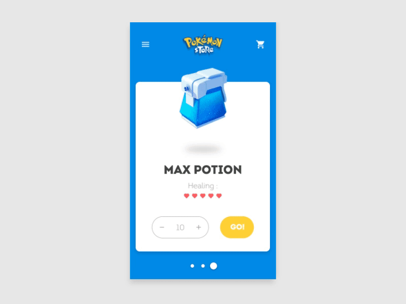 Pokémon Shop - Buy Potions animation app go max pokeball pokemon potion shop ui
