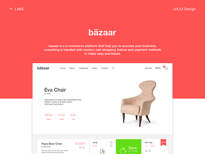 bazaar - main cart checkout clean e commerce layout ui ux web