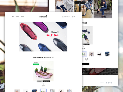 Shoe store e commerce parallax store ui ux web design