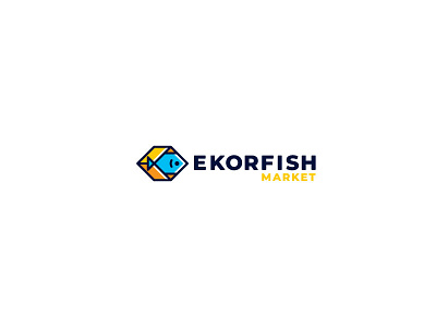 ekorfish arrow box brand cute delivery design fish logo