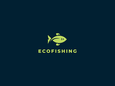 EcoFishing brand cute eco ecology fish fishing leaf leaves logo seafood