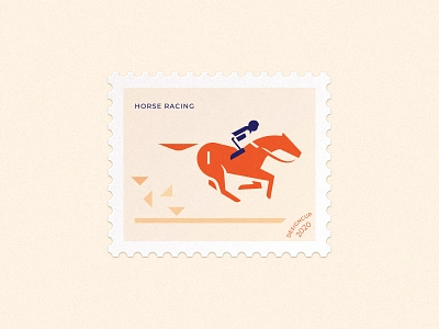 horse racing animal brand branding design horse horse racing illustration logo mark minimalism postage stamp racing rider simple sport vector