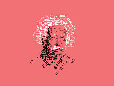 Albert Einstein albert einstein art formula human illustration lettering physics portrait poster print science scientist typogaphy vector
