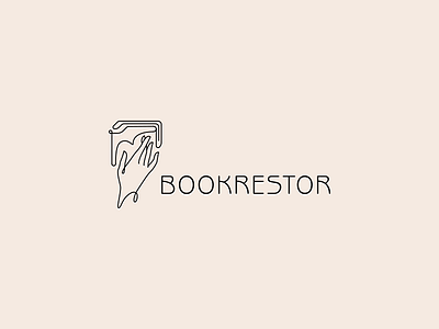 bookrestor book brand branding design elegant hand lineart logo vector