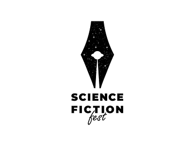science fiction brand branding clever design logo pen science fiction ufo vector