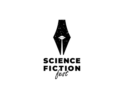 science fiction brand branding clever design illustration logo pen science fiction simple ufo vector