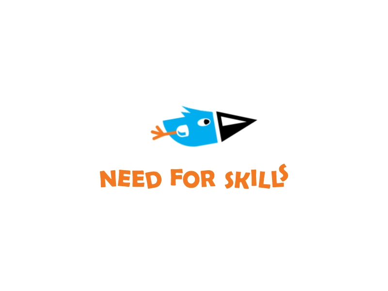 Need for Skills bird brand branding cute design flying bird funny illustration logo simple speed vector