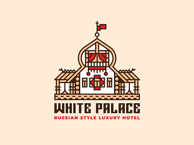 White Palace architecture brand design house illustration line logo russian simple vector