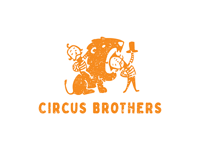 Circus Brothers brand branding circus cute design funny illustration lion logo trainer vector