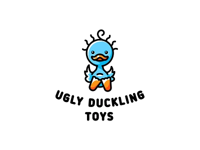 ugly duckling bird brand branding cute design duck funny illustration logo simple toy ugly vector