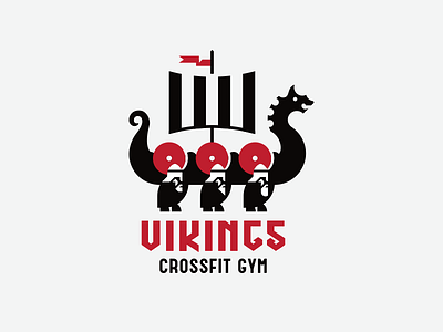 Vikings brand branding crossfit design drakkar gym illustration logo simple vector viking