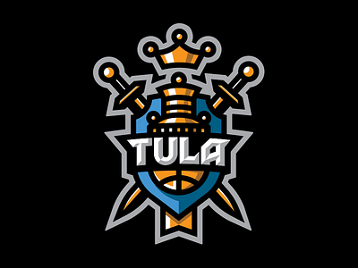 Tula basketball ball basketball brand branding crown design illustration logo samovar sport sword vector
