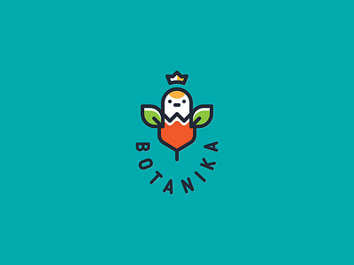 Botanika bird brand cute design funny illustration lineart logo simple vector