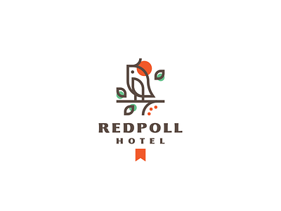 Redpoll bird brand branding cute design lineart logo redpoll simple vector