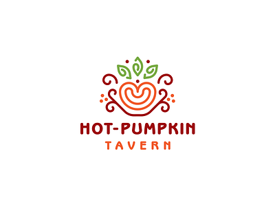 hot pumpkin brand branding cafe design lineart logo pumpkin restaurant simple tavern vector