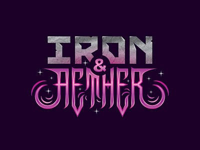 Iron & Aether brand branding design gamelogo lettering logo typography vector