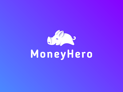 MoneyHero animal brand branding cute design logo pig vector