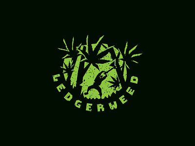 Ledgerweed brand branding cannabis design farmer illustration logo lumberman vector weed