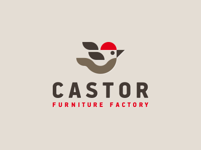 Castor beech bird factory furniture logo wood woodpecker