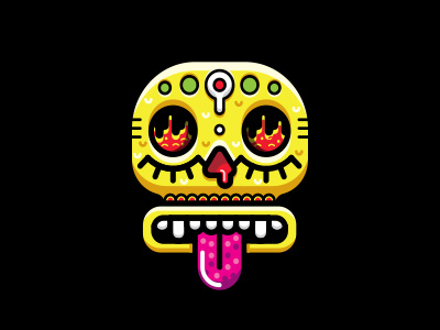 mexico skull acid emblem eye logo lsd mexico skull tongue