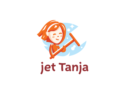 Jet Tanja brand clean cute girl logo