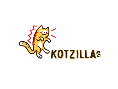 Kotzilla brand cat cut funny godzilla logo pet