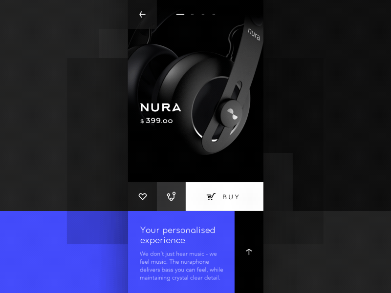 Nuraphone Product Page Animation animation block style earphones flat gif product page store