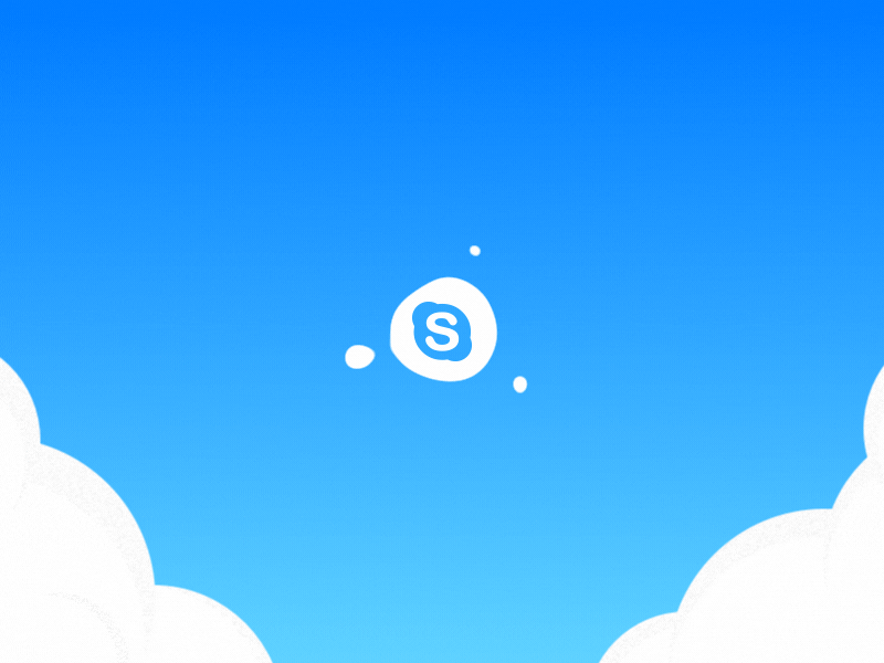 Custom CTA Skype Button animation bubble call call to action clouds concept contact fluid gif liquid microinteraction sky skype ui