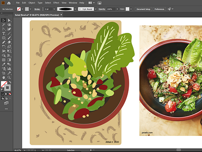 Screenshot 03/10/2020 design doodle food illustration salad vector yummy