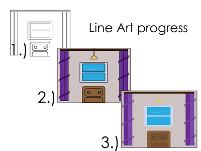 Lines into Art progress art coloring book design doodle illustration line art line artwork room vector window work