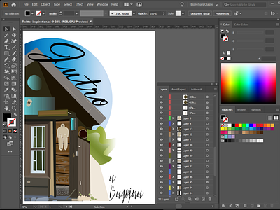 Screenshot 06/29/2020 art bosnia design doodle home house illustration vector village work