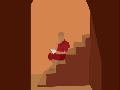 Buddhist Monk character flat illustration illustration monk myanmar