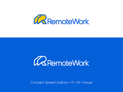 Remote Work logo version 2 brand branding concept design graphic design house icon identity letterr logo remotework speechbubble typography visual design