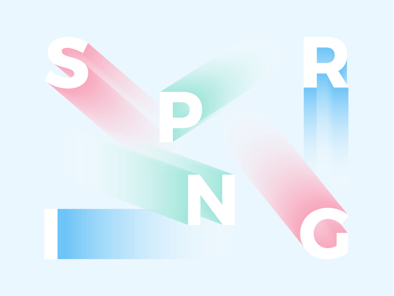 Here comes the spring animation illustration typo
