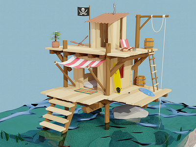 Sea Shack low poly