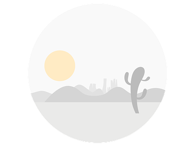 Desert circle desert flat illustration rounded
