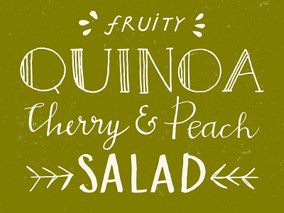 Hand lettered recipe title "Quinoa salad" calligraphy cooking food hand drawn hand lettered hand lettering hand writing quinoa salad serifs typography