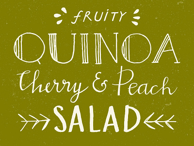 Hand lettered recipe title "Quinoa salad"