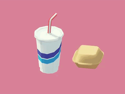 Junk Food animation burger game maya render soda unity