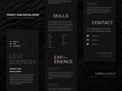 Front-end Developer Portfolio Site [Mobile] front end developer mobile personal site portfolio typography ui web website website concept