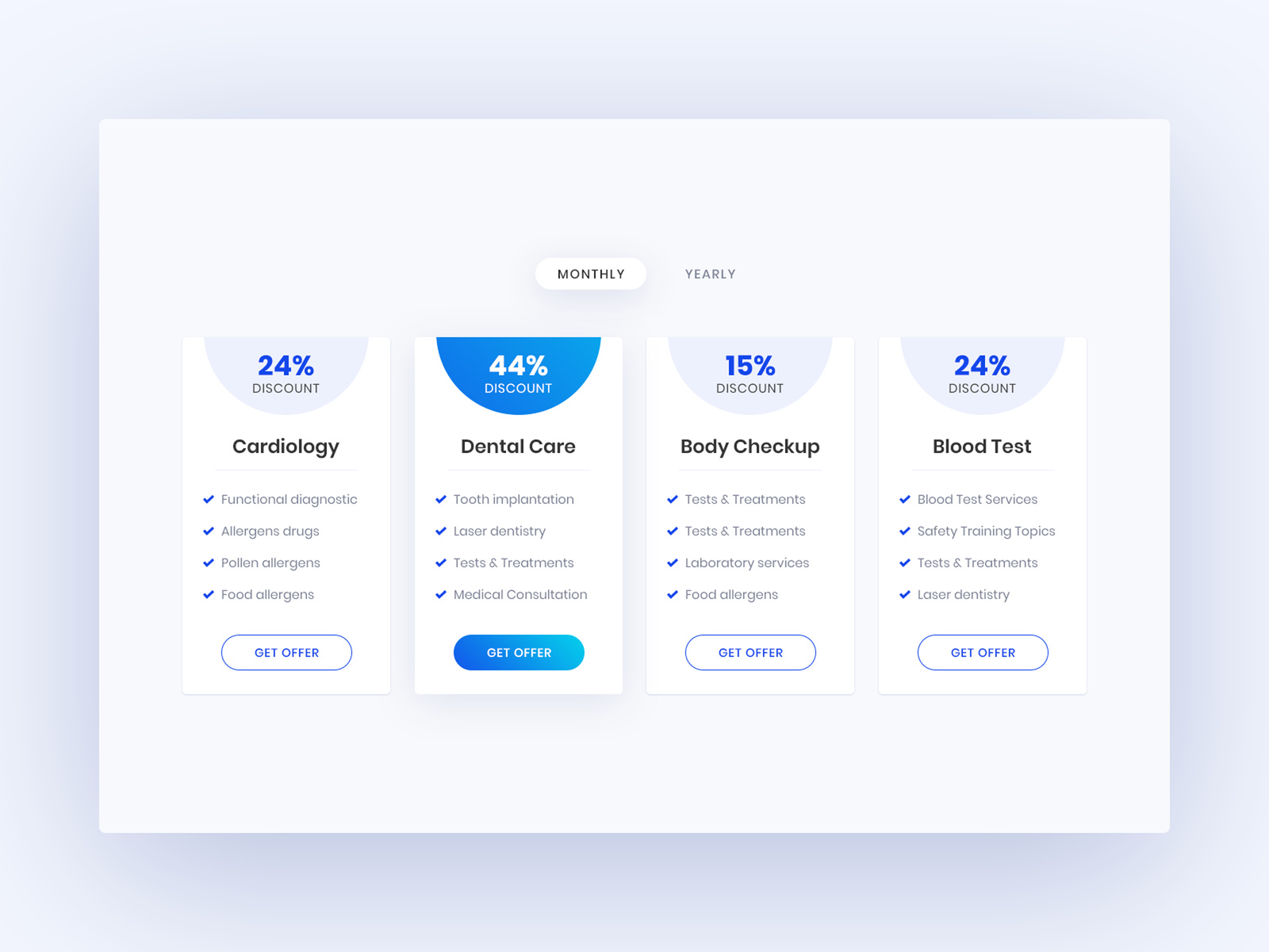 Medical Pricing Plan by MaHi on Dribbble