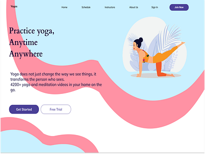 Yoga Landing Page - Fitness Website Design design fitness website graphic design ui ux webdesign yoga